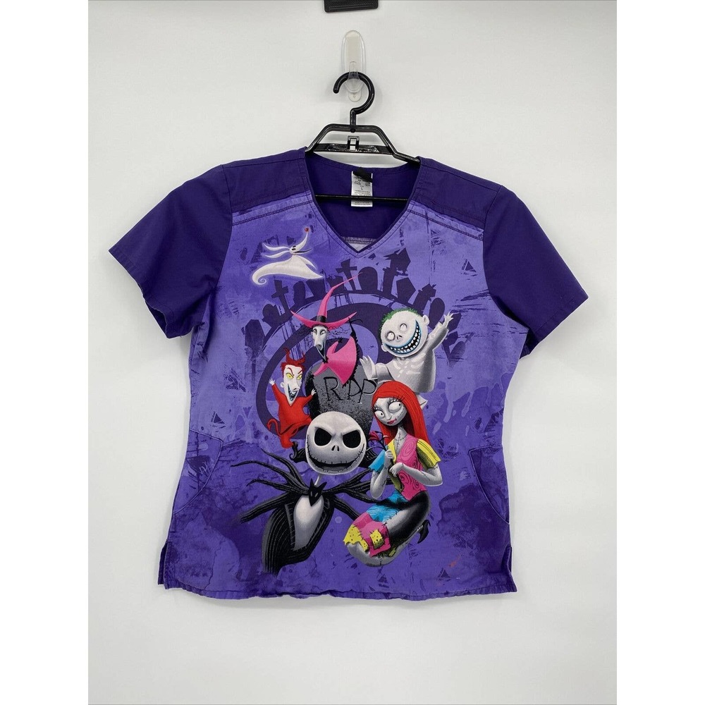 Disney Purple The Nightmare Before Christmas scrub top  L